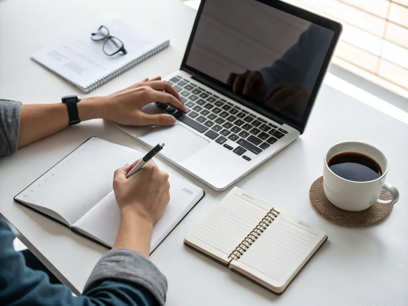 A homeowner is filling out an online form on a laptop, requesting a cash offer for their home from Primekey Properties. The scene is bright and modern, emphasizing ease of use and accessibility.
